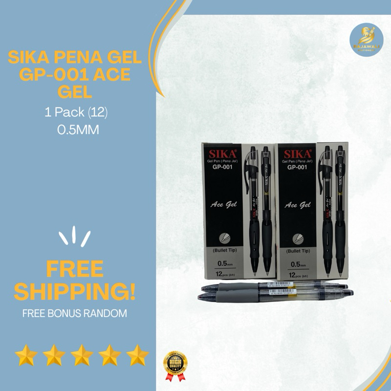 

Gel Pen GP-001 Merk Sika (6 Pcs & 12 Pcs ) | 0.5mm | Tinta Hitam