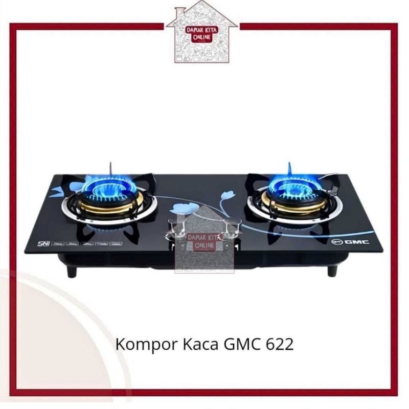 GMC Kompor Kaca 2tk /Kompor Gas 2 Tungku GMC Kaca Tempered Glass / Kompor Gas Tanam / Kompor 2