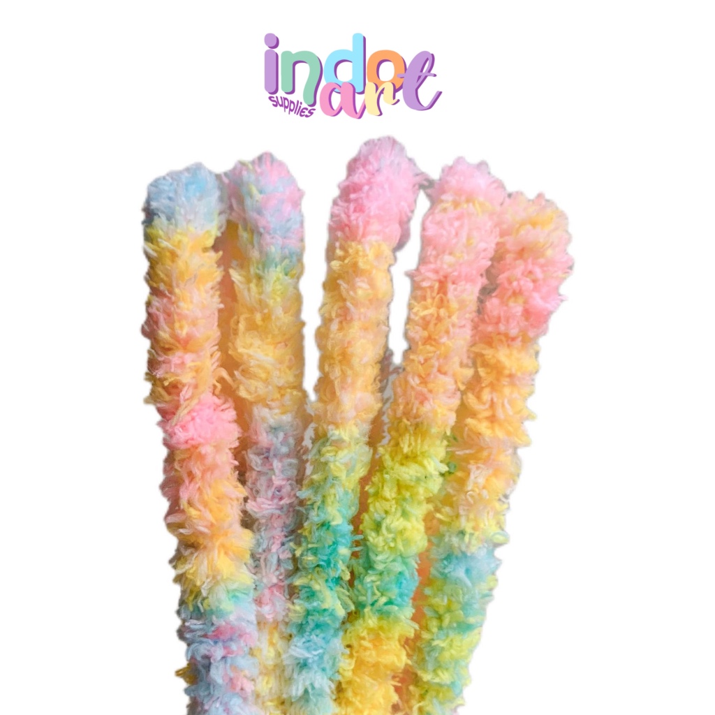 

(IAS) Twist Stick Rainbow Towel Handuk Teddy Bear Kawat Bulu Mercy Stik Putar Lipat warna warni