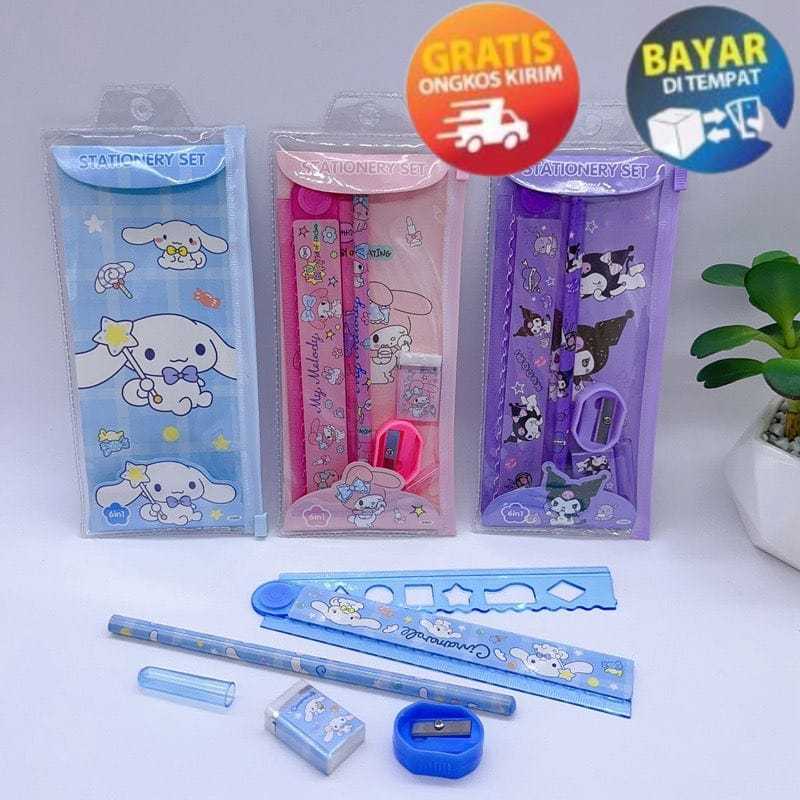 

SANDBOX - KP182 5IN1 PENSIL SET ALAT TULIS ANAK LUCU STUDY SET PENGHAPUS TEMPAT PENSIL BUKU TULIS SEKOLAH SET SEKOLAH KARAKTER KUROMI LUCU STATIONARY SET