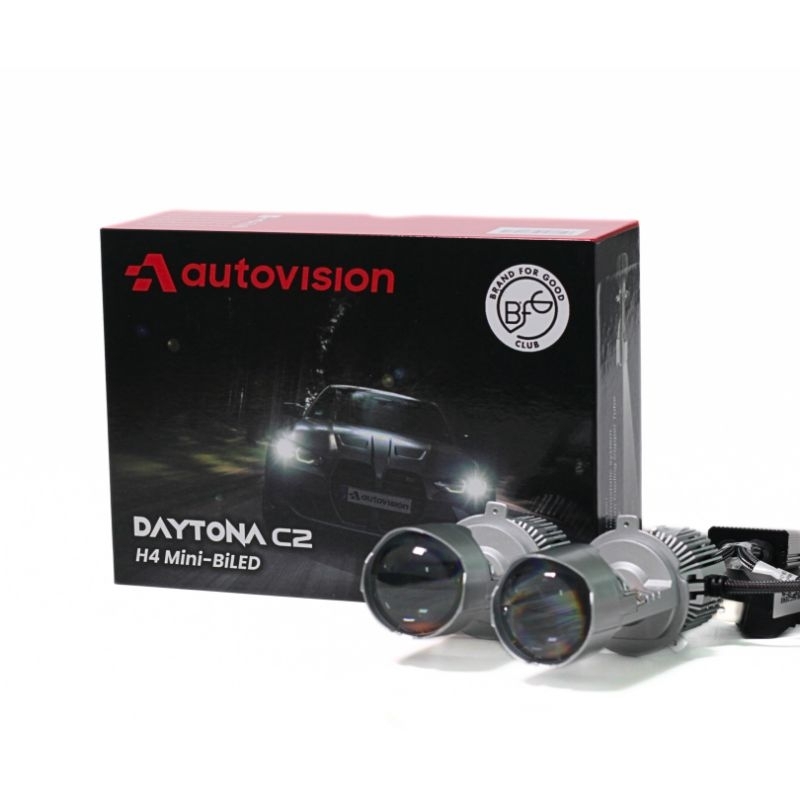Lampu Mini BiLED Bi LED Autovision Daytona C2 Bohlam H4 Putih Projie Proji Lampu Mobil Motor