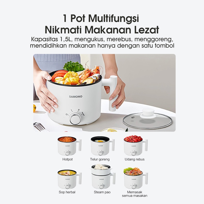 BEST DEALS SAMONO Panci Listrik Multifungsi Anti Lengket panci listrik panci kukus panci listrik