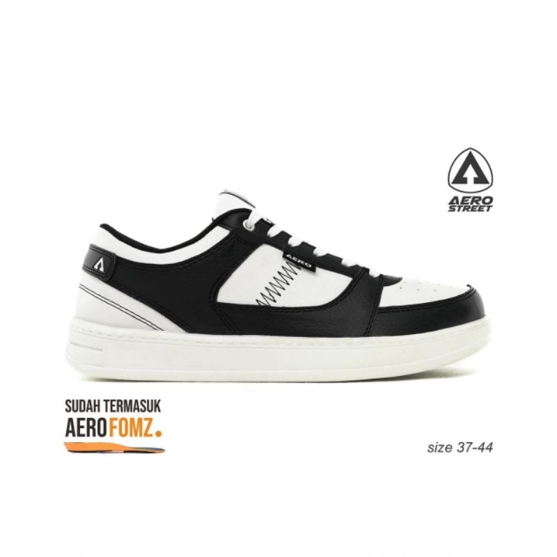 Aerostreet 37-44 Hoops Low 2.0 Putih Hitam Putih - Sepatu Sneakers Casual