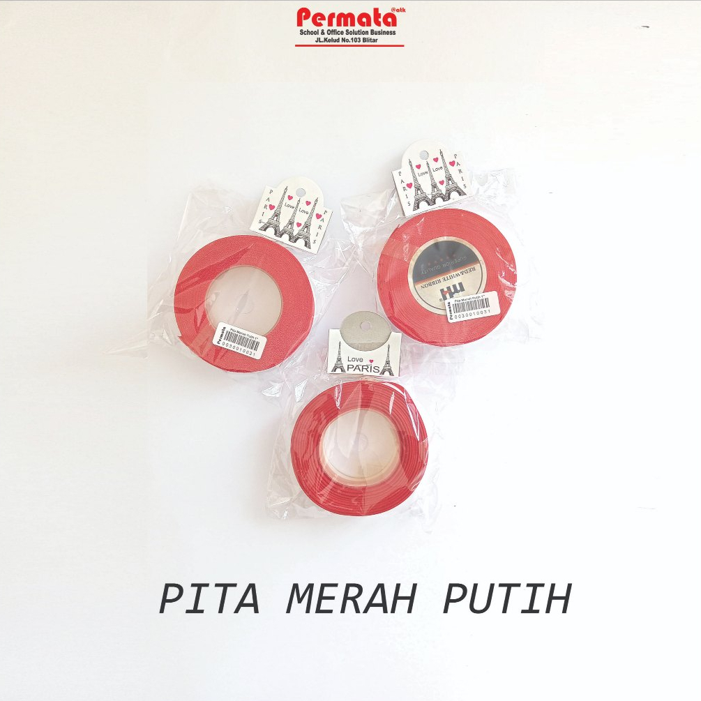 

Pita Satin Merah Putih 1 inch /Pita Kemerdekaan /Aksesoris 17 Agustus Per Roll