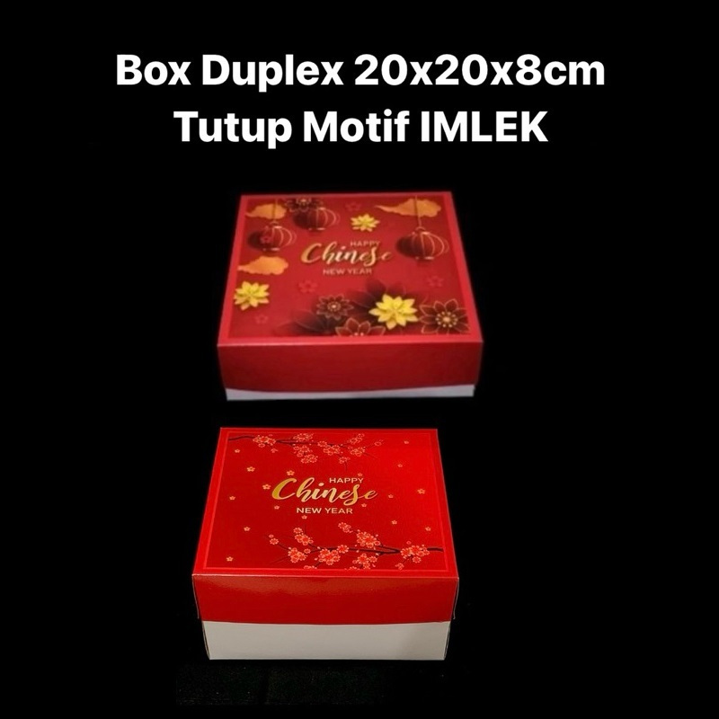 

( 5 pcs ) Cake Box Hampers Imlek Ukuran 20x20x8cm Dus Hadiah Muat 4 Toples Tabung 400ml Tinggi 8cm