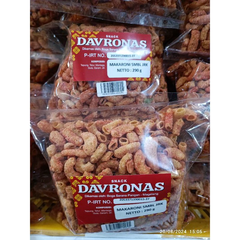 

Makaroni Sambal Jeruk DAVRONAS 290gr pedas renyah enak khas Magelang Jogja Jateng