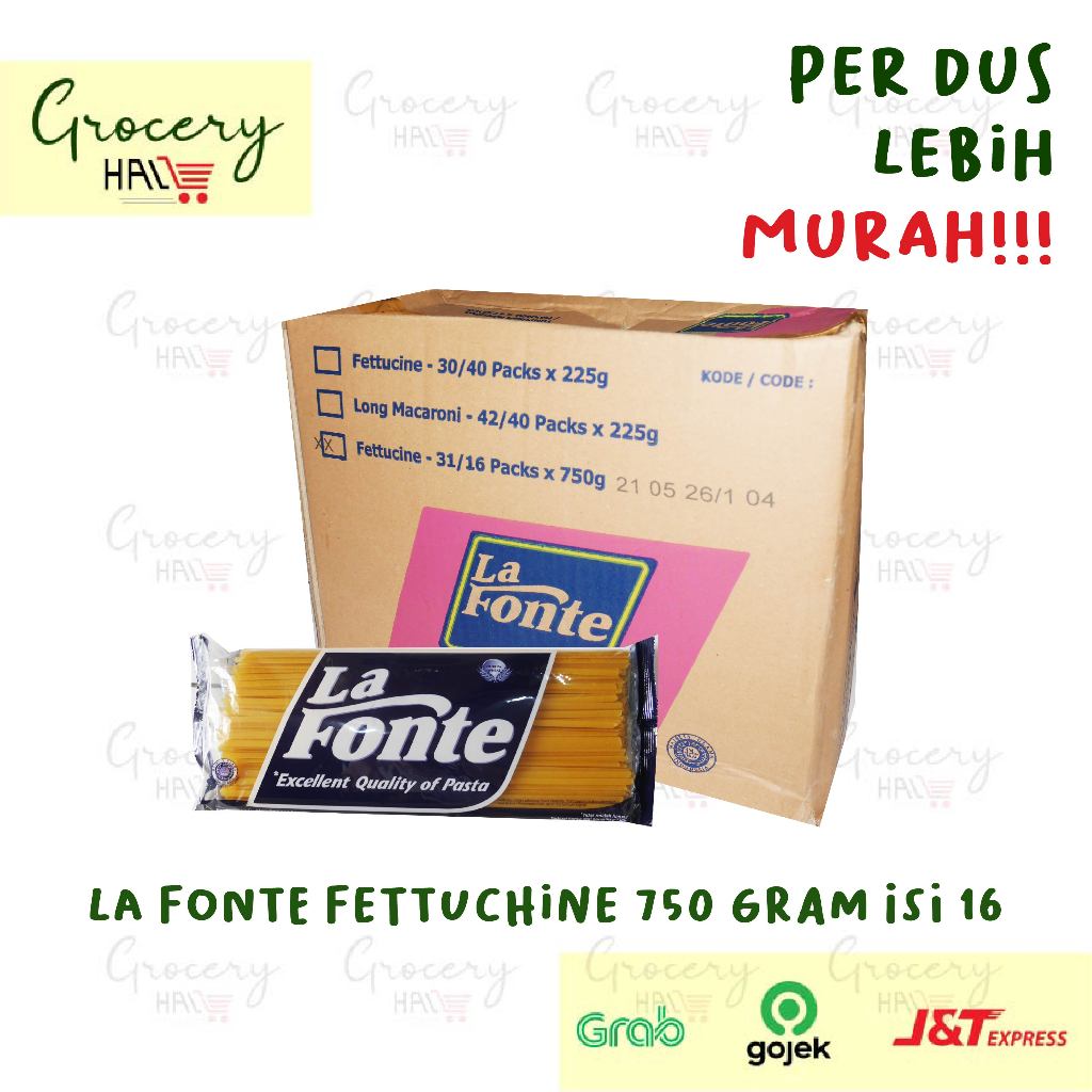 

[ HARGA DUS ] LA FONTE FETTUCHINE 750 GRAM 1 DUS ISI 16