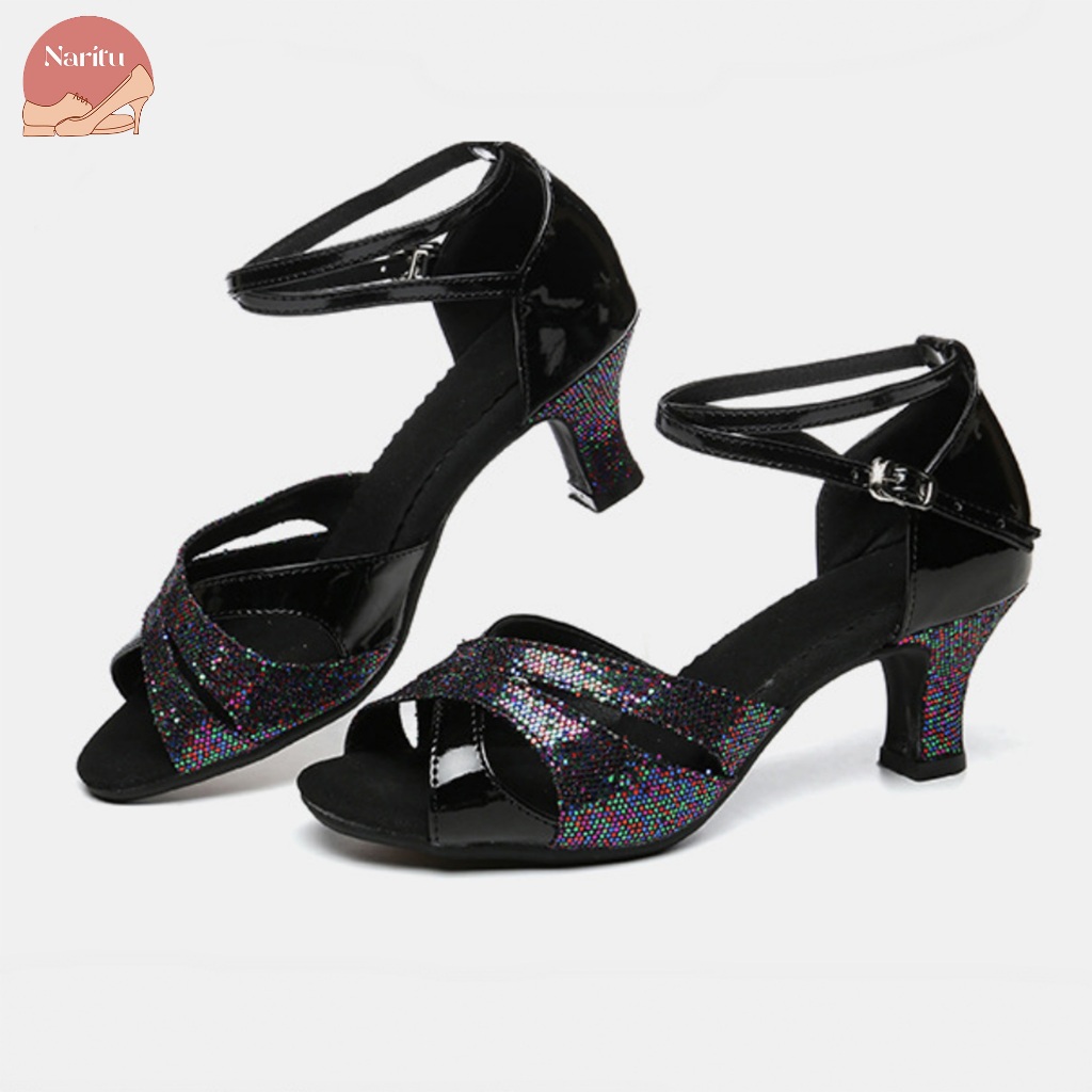 CUCI GUDANG Naritu Women - Laurel Dance Heels / Latin Dance / Line Dance Shoes