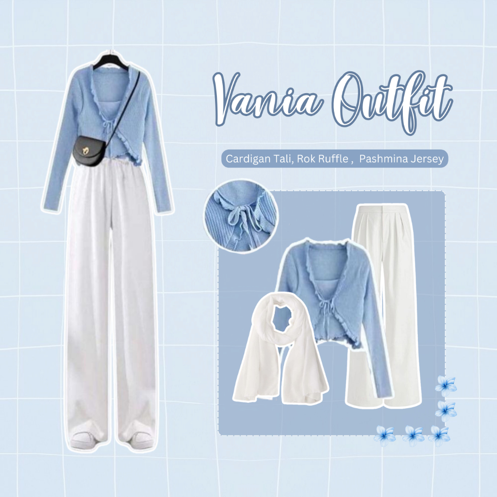 Outfit wanita kekinian korea ( Cardigan wanita, Celana Wanita ) Outfit pantai wanita hijab - Vania