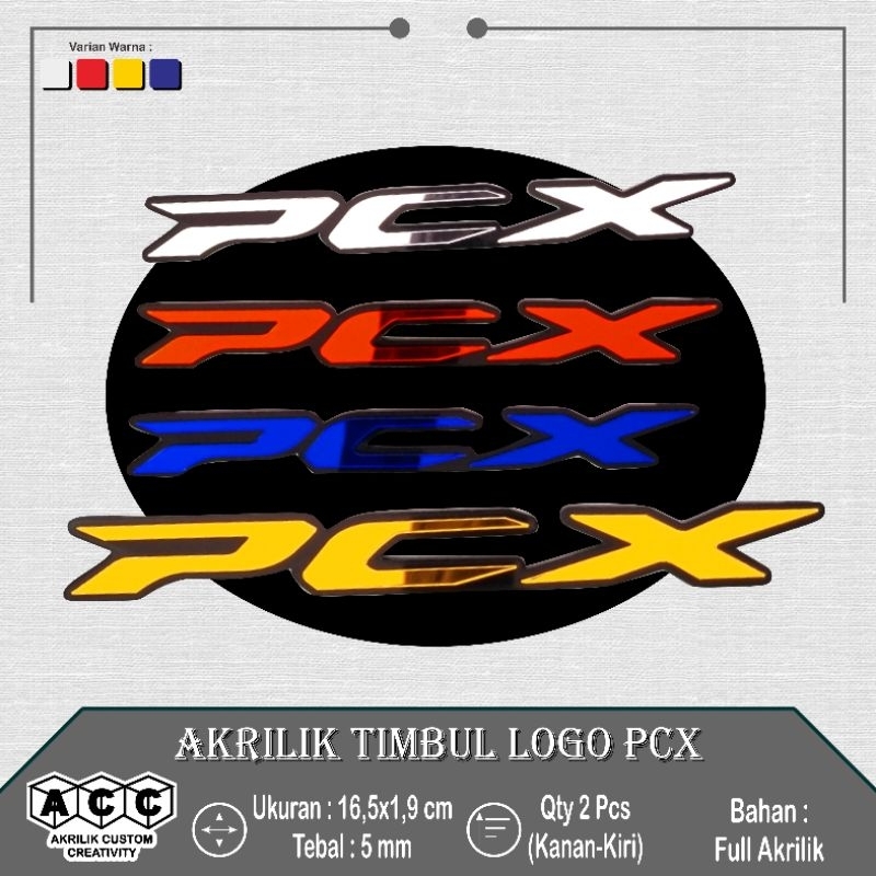 

AKRILIK TIMBUL LOGO PCX Untuk body, 2pcs (sepasang)
