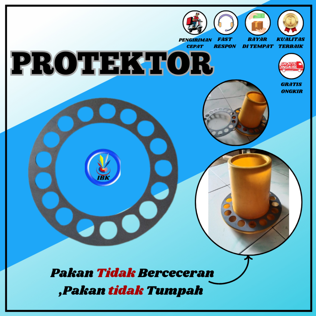 PROTEKTOR Pengaman Tempat Pakan Puyuh Dan Ayam BABY CHICK ukuran 1 Kilo IBK_123