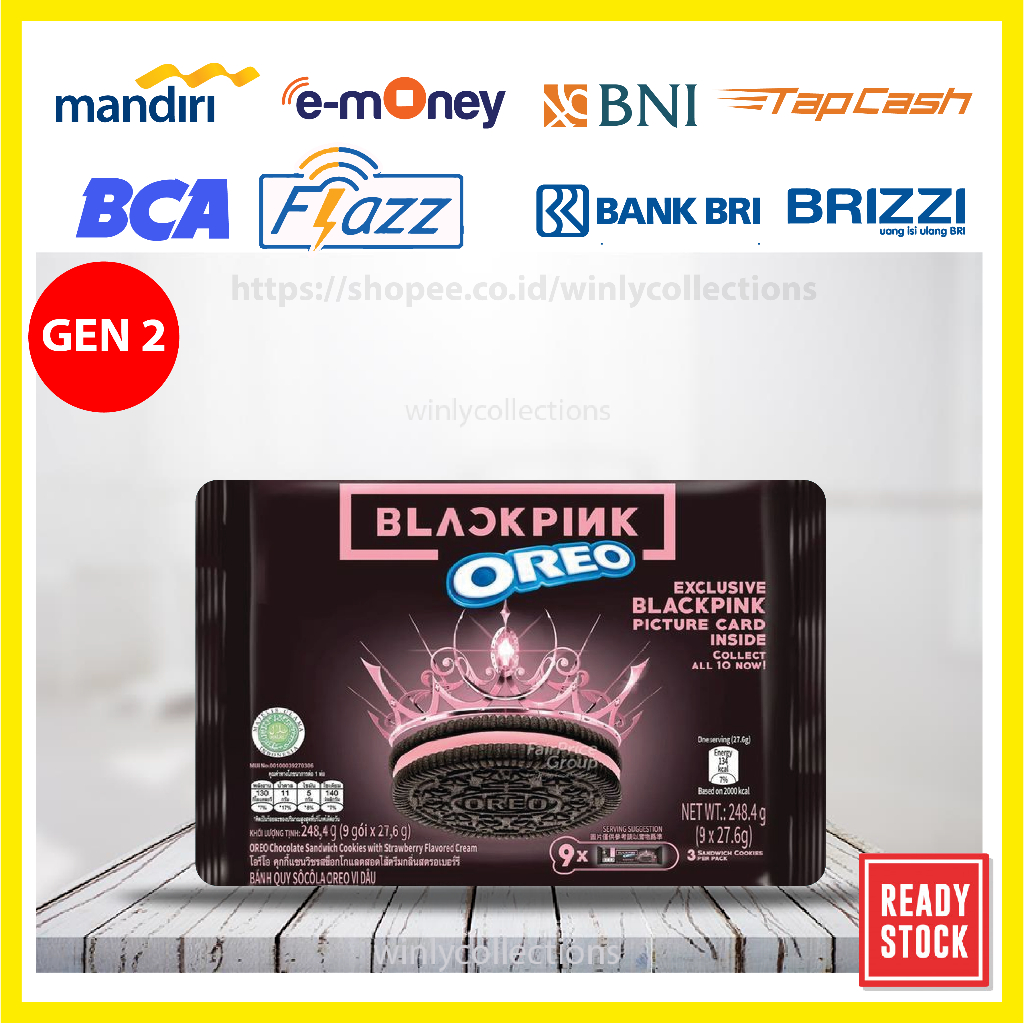 EMONEY E TOLL DESAIN OREO BLACKPINK HITAM E MONEY MANDIRI GEN 2 BNI TAPCASH BRIZZI BRI - 1 SISI