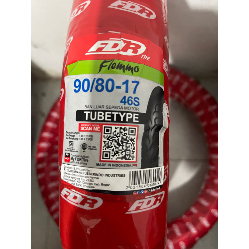 Ban Luar FDR Flemmo 90/80-17 Tube Type