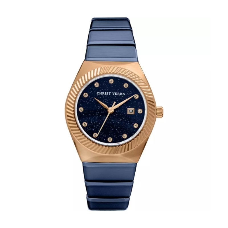 Jam Tangan Wanita CHRIST VERRA CV 922707L-1J BLU Stainless Steel Strap
