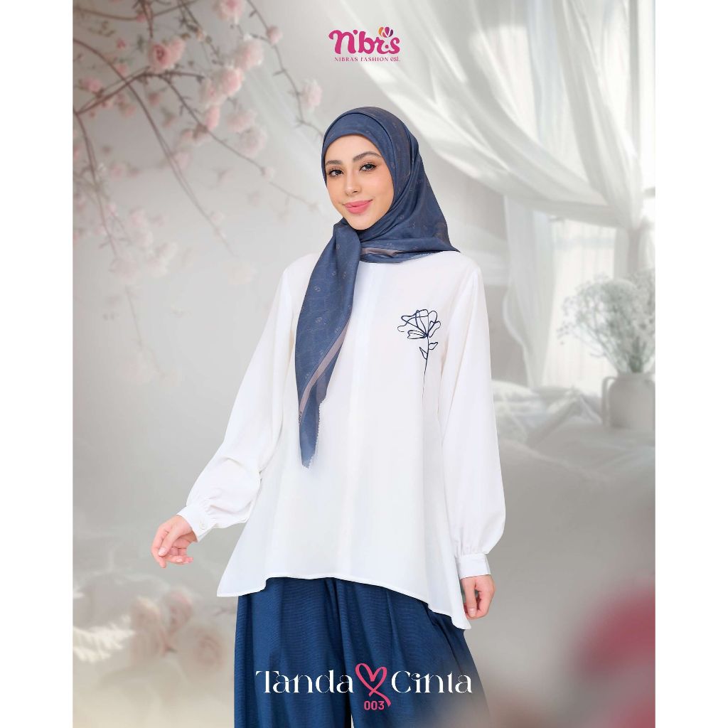 TOKO ONLINE NIBRAS - TANDA CINTA 003 - ATASAN TERBARU NIBRAS MOTIF BORDRI - BAJU TUNIK SYARI- BISA C