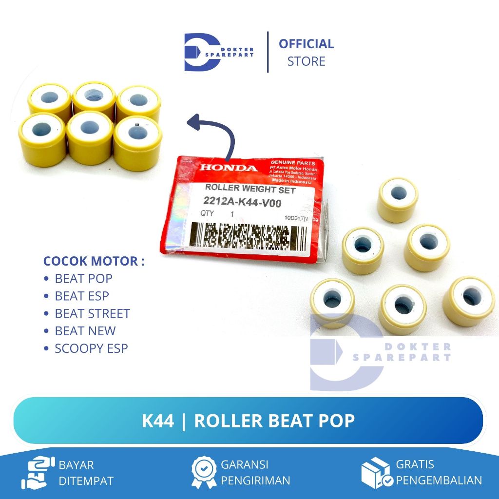 K44 ROLLER WEIGHT SET BEAT POP / BEAT ESP / BEAT NEW / BEAT STREET / SCOOPY ESP / ROLER / KIRIAN