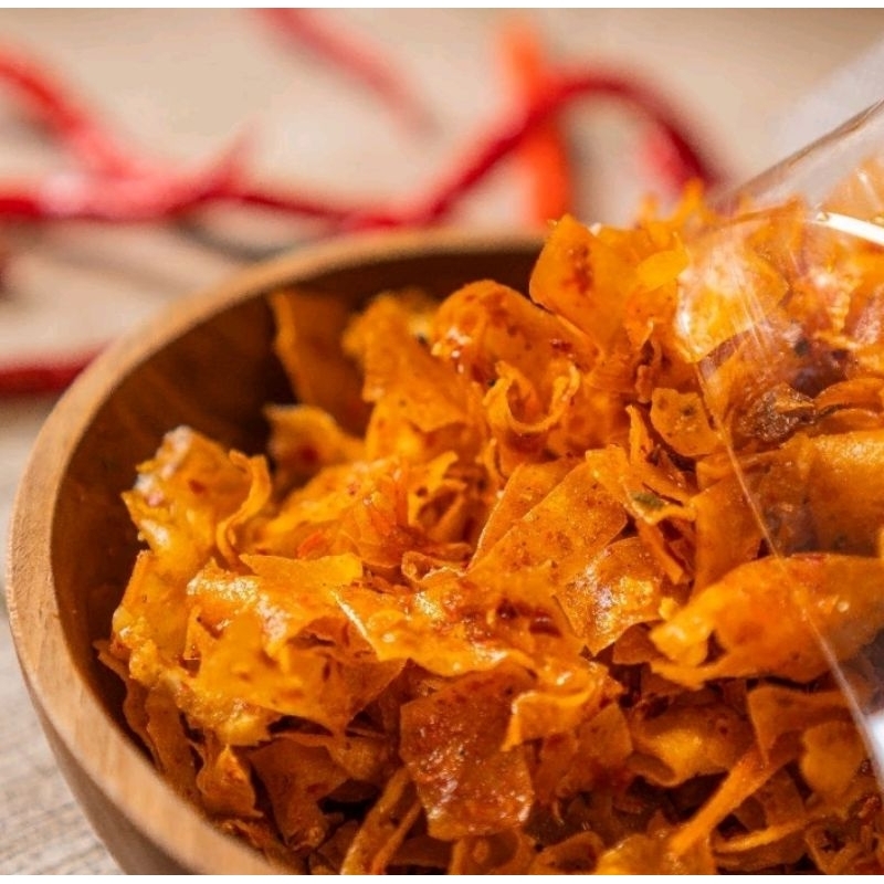 

keripik singkong pedas daun jeruk500Gram