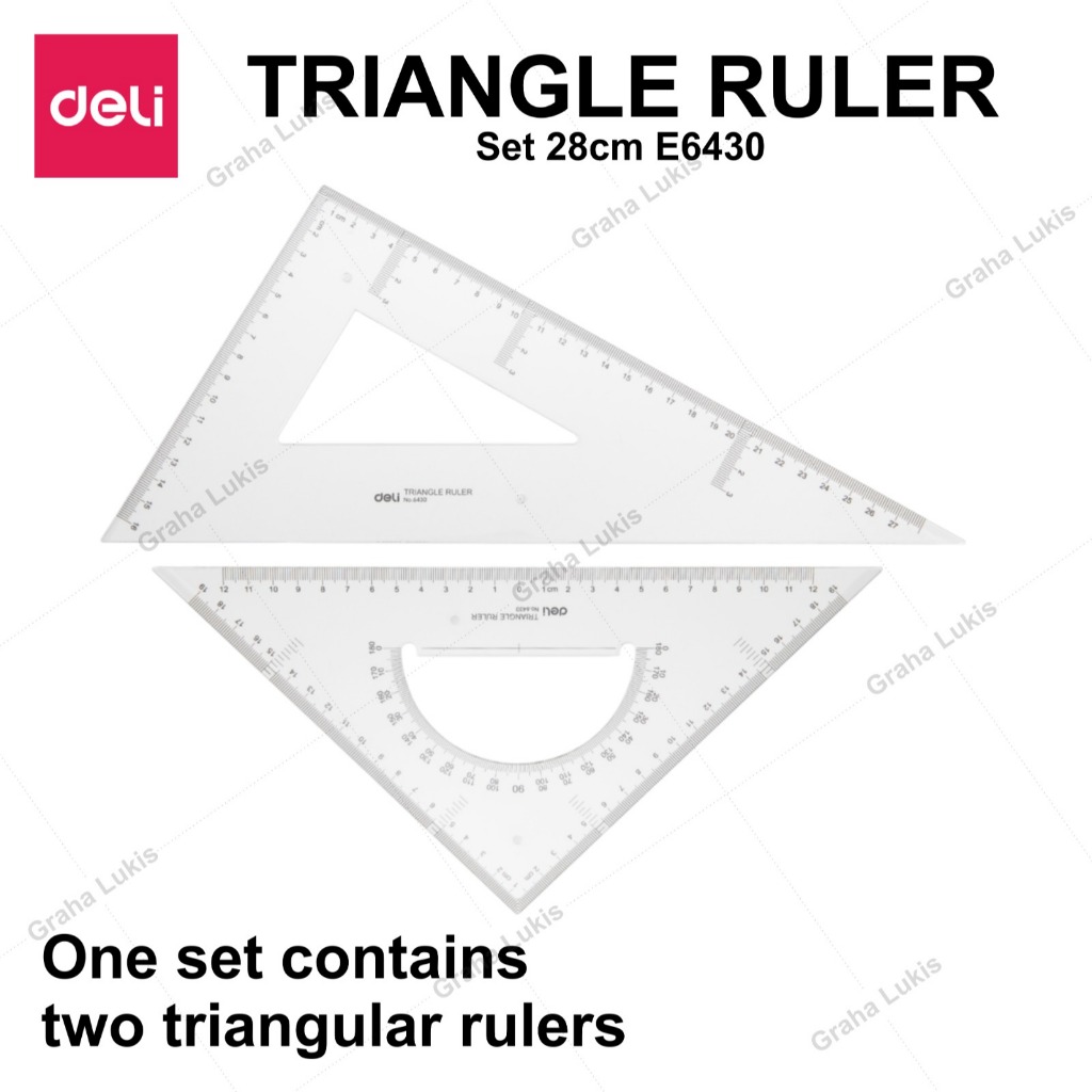 

RK Deli Ruler - Penggaris Segitiga Set 28cm E6430