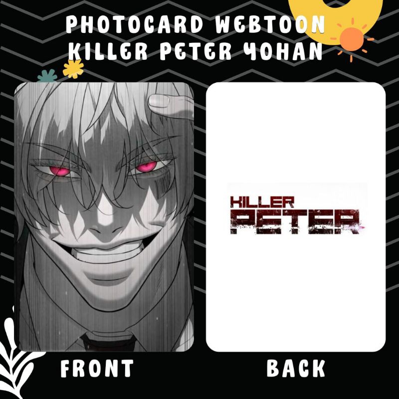PHOTOCARD WEBTOON KILLER PETER YOHAN CETAK 2 SISI TERMURAH