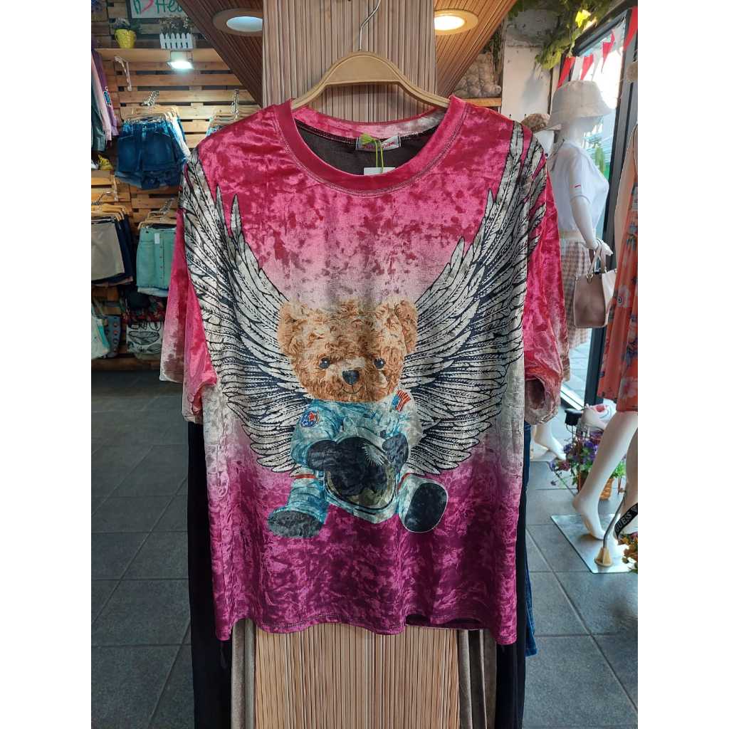 Kaos Blouse Import Bangkok bahan Suede Cute Banget