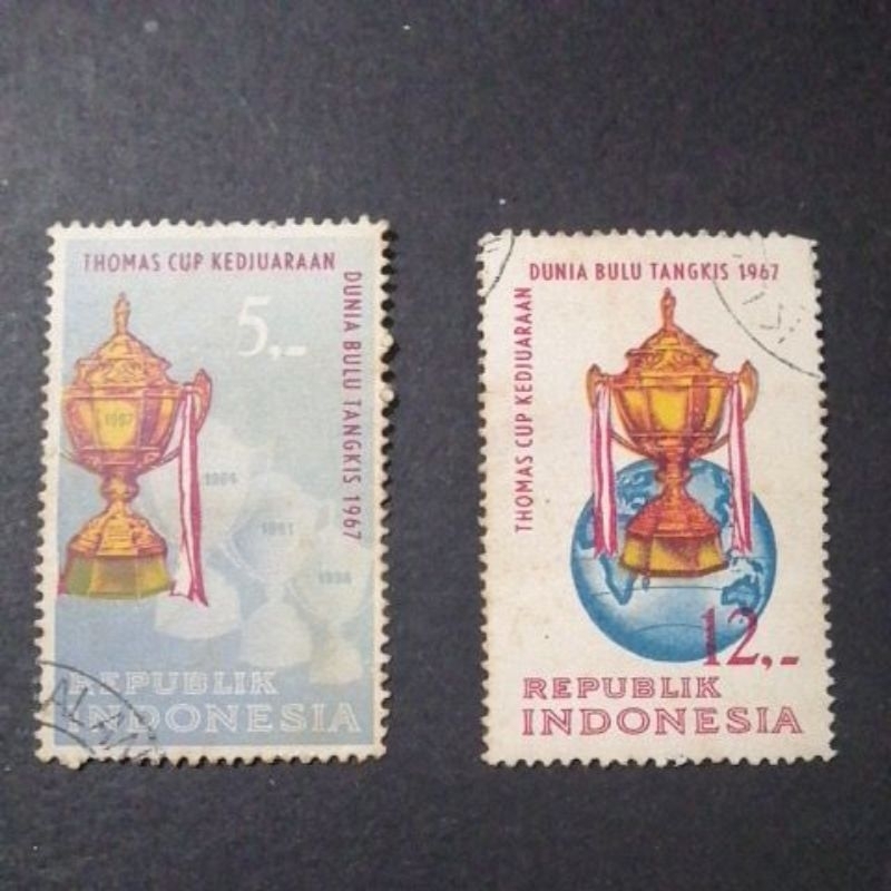 

prangko thomas cup indonesia 1967 2pc