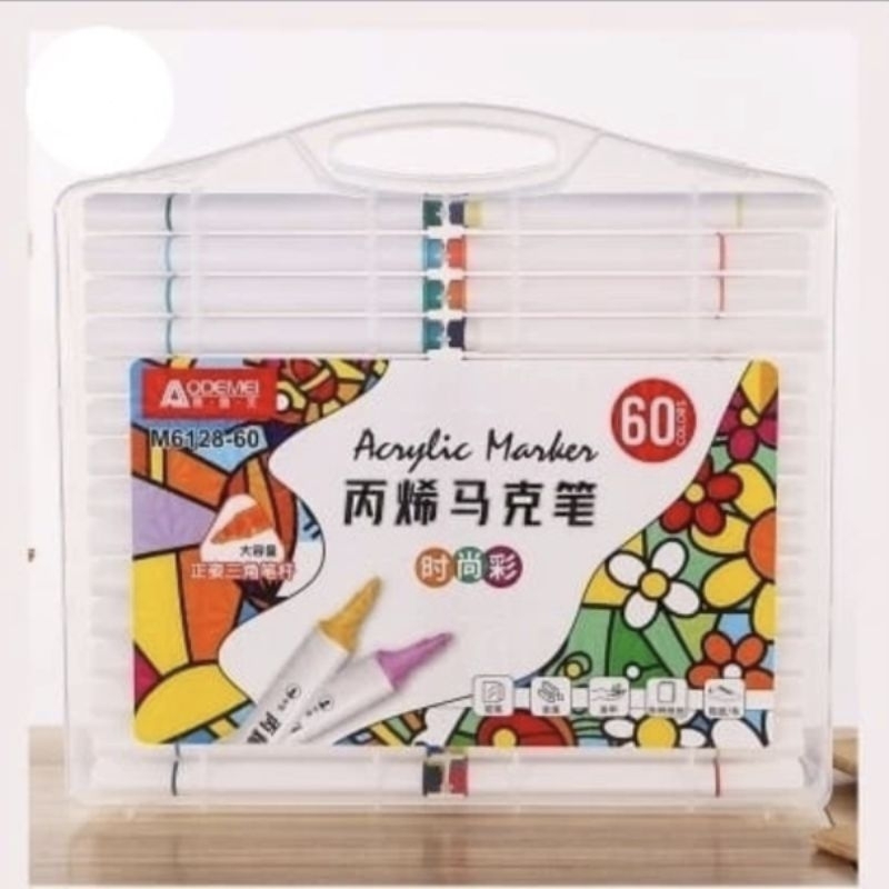 

ODEMEI ACRYLIC MARKER SET SPIDOL AKRILIK 60 WARNA M6128-60