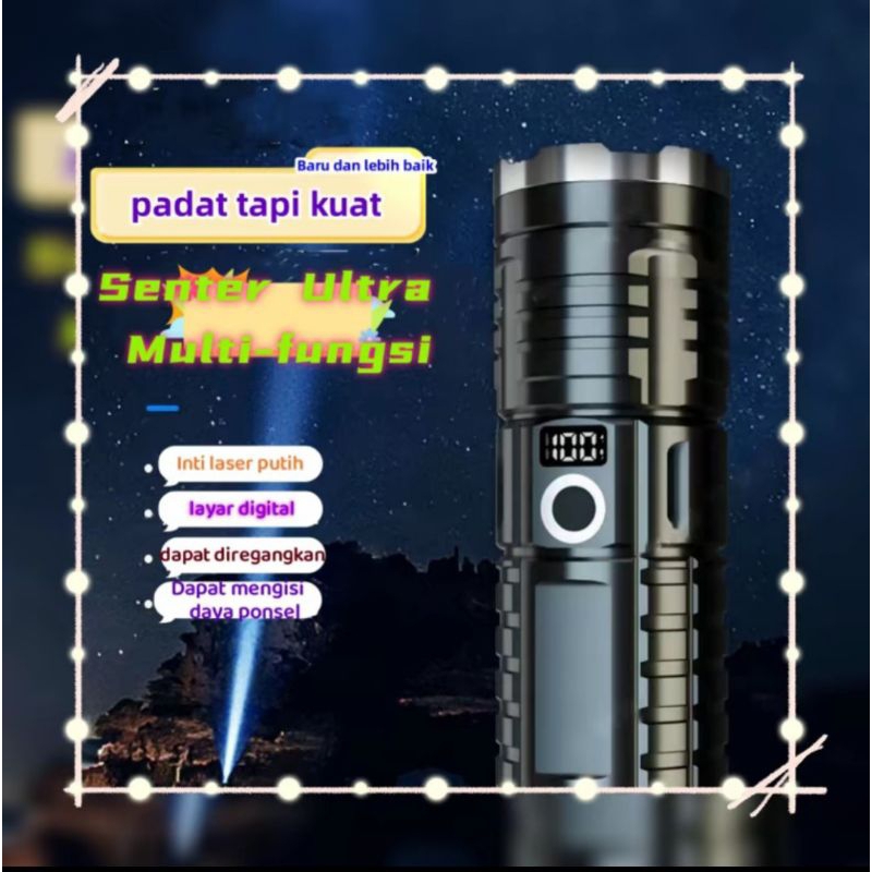SENTER LED, MULTIFUNGSI,PAWERBANK ZOOM JARAK JAUH