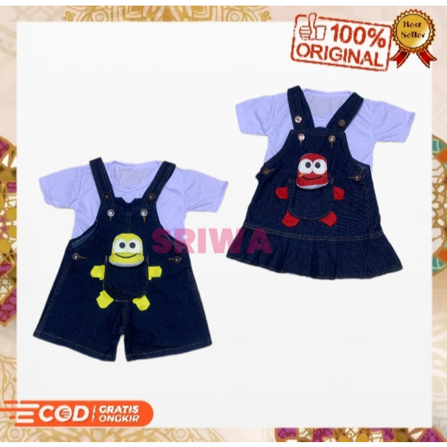 Celana kodok denim bayi / setelan jumpsuit / setelan kodok / overal baby kaos setelan celana baju ko