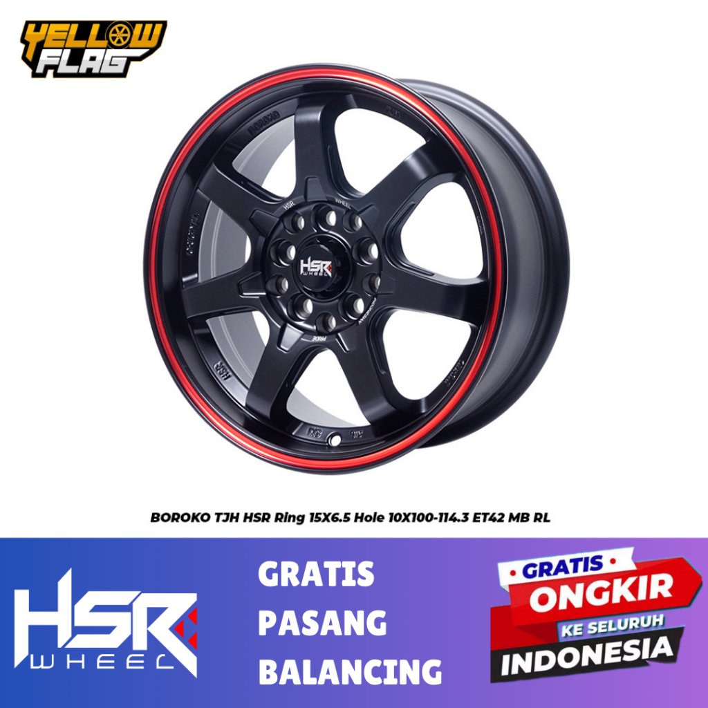 Velg te37 hsr boroko tjh R15 lebar 6,5 rata body untuk mobil avanza new, xenia new ertiga,sienta,alt