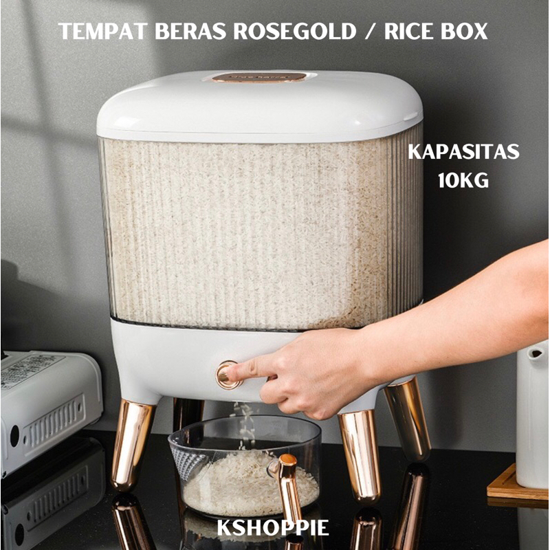 TEMPAT BERAS ESTETIK/TEMPAT BERAS 10KG/TEMPAT BERAS PUTIH/RICE STORAGE