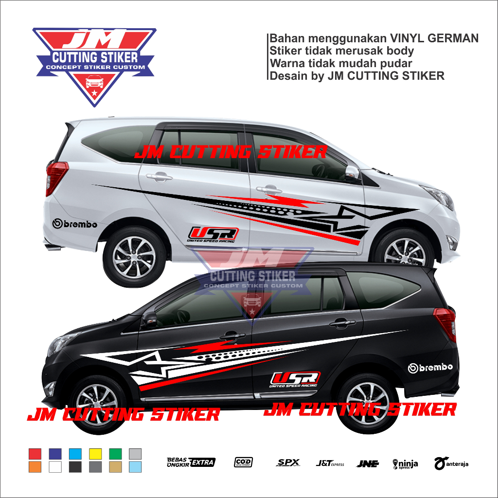 stiker cutting mobil calya sigra stiker striping body samping mobil sigra calya