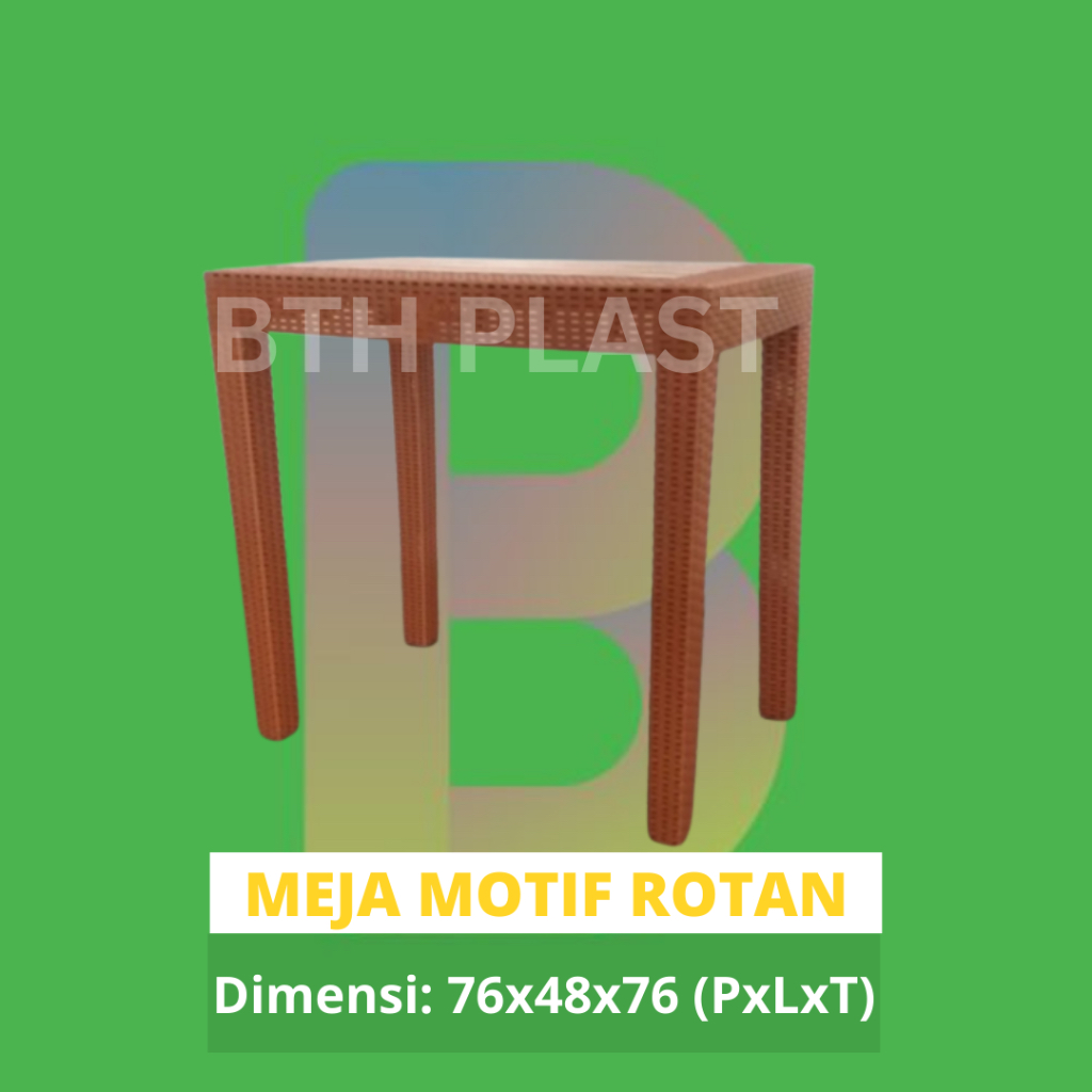 Meja rotan plastik / meja makan motif rotan / meja belajar / Meja Plastik motif rotan / meja kantor