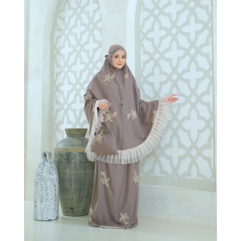 Albidayah collection_mukena mawar bordir pull tile ombre 2tahap katun premium free tas