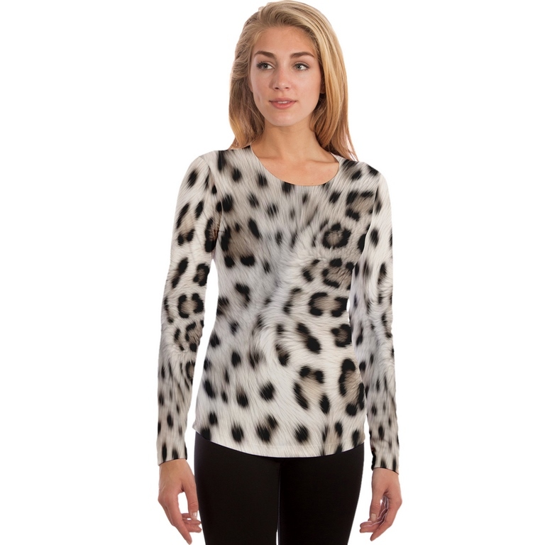 baju wanita lengan panjang motif harimau putih / kaos loreng harimau putih terunik dan termurah