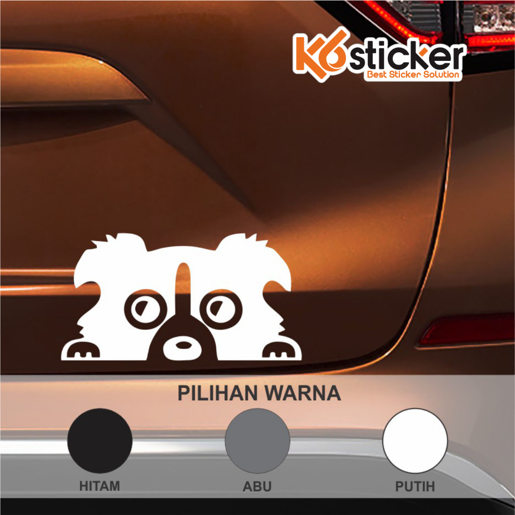 Stiker Body Mobil Anjing Intip Stiker Cutting Sticker Mobil
