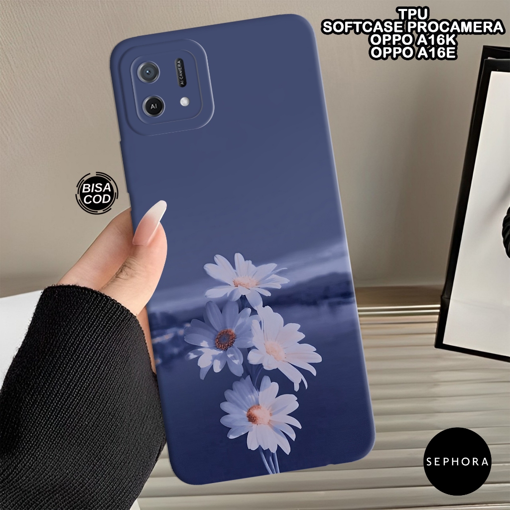 Case OPPO A16K / A16e Terbaru - Fashion Case Bunga - Softcase OPPO A16K / A16e - Case Pro Camera - C
