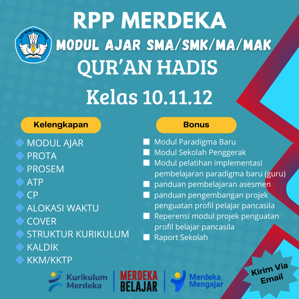 

Modul Ajar Qur'an Hadis SMA/MA Sederajat Kemenag Kurikulum Merdeka