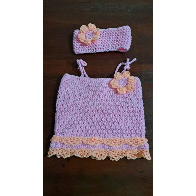 dress rajut bayi/set baju bayi