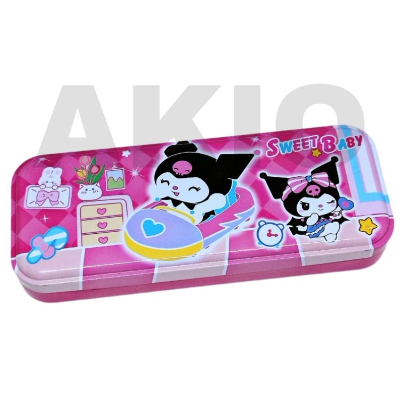 

Tempat Pensil Anak Karakter KUROMI SANRIO PN 2 Susun Kaleng Besi Murah B-810