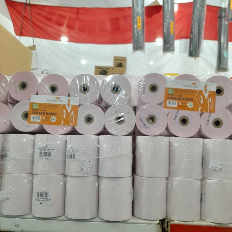 

Kertas Struk Kasir 1 Pack Ukuran 75 x 65 x 18 Hvs 2 Ply Merk Paperline