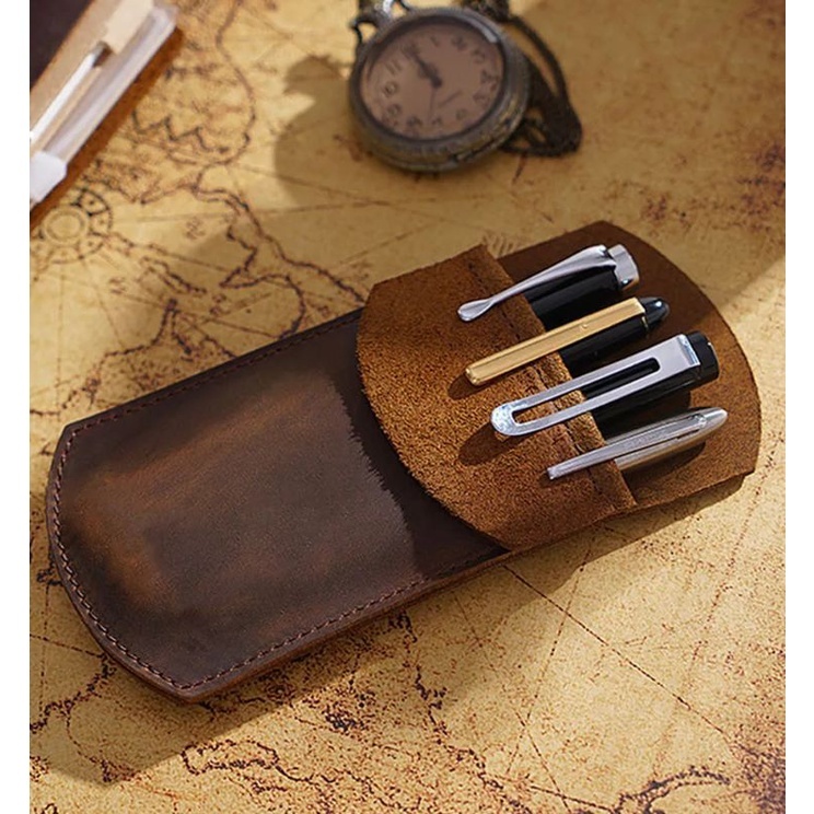 

Case pencil kulit crazy horse - Tas tempat pencil bahan kulit asli