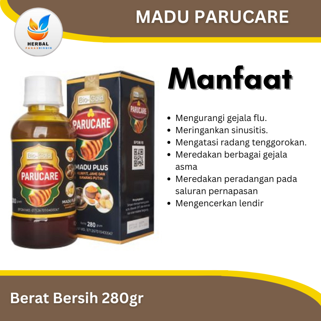 

Madu ParuCare | Madu untuk Membantu Mengatasi Masalah Pernapasan Flu Batuk Pilek Asma | 280gr