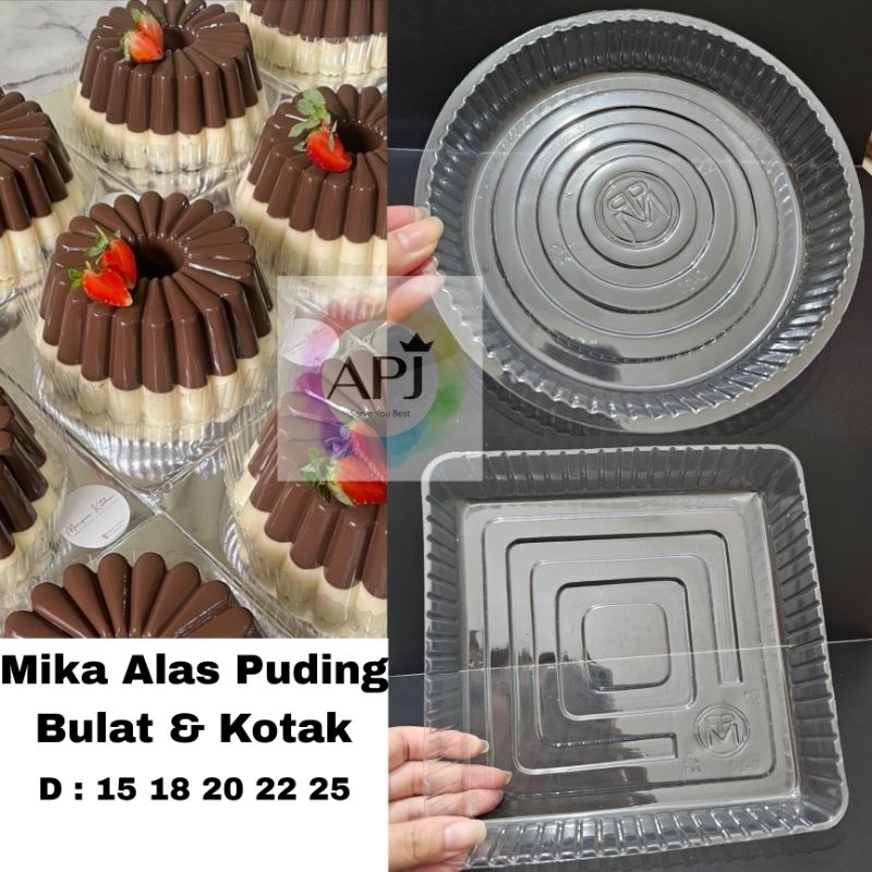 Mika Alas Puding Bulat 15cm 18cm 20cm 22cm 25cm / Mika Alas Puding Kotak 20cm 22cm 25cm / Mika Tatak