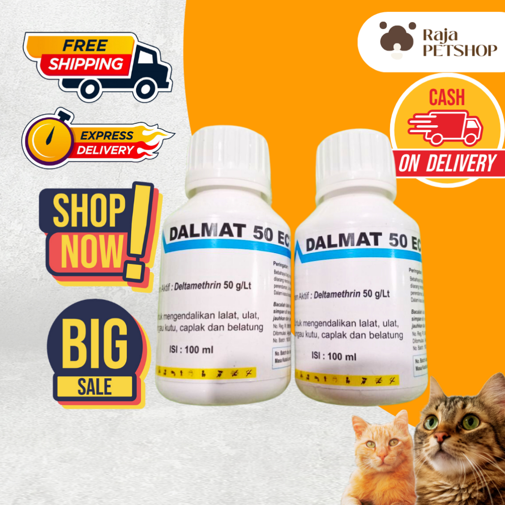 Dalmat 50 EC - Dalmat 100ml - Obat Kutu - Anjing - Kucing - Obat Kutu Mandi