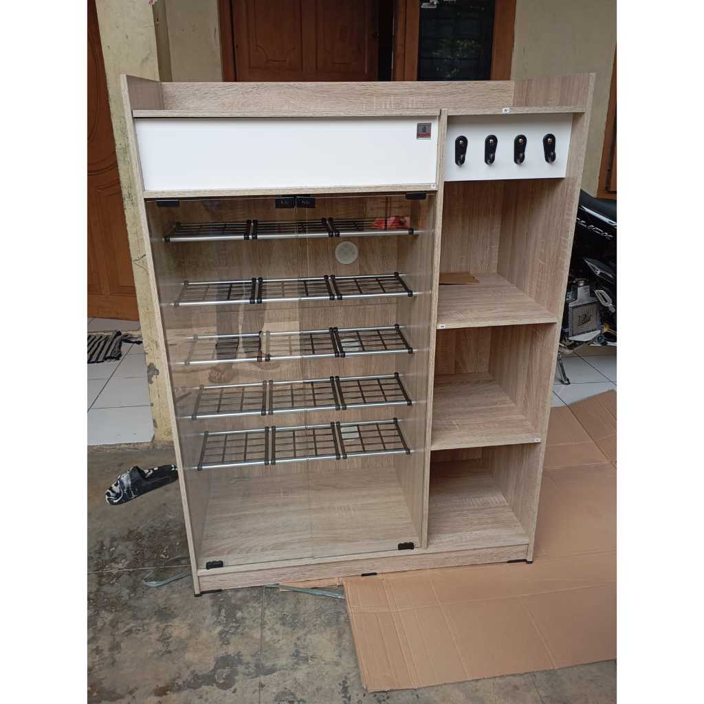 Lemari Kayu Rak Sepatu dan Sandal Modern Minimalis Olympic LS Vanila KHUSUS BOGOR KURIR TOKO