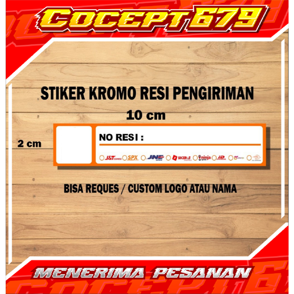 

Stiker Cromo + Stiker Label Pengirimaan Ukuran 10x2 Cm + Bisa Request Tulisan, Logo , Dan Nama Toko