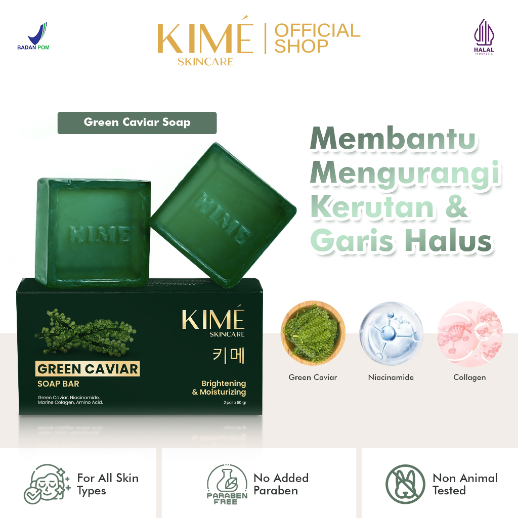 Kime Skincare Sabun Pembersih Wajah dan Badan / Brightening Soap Bar / Sabun KOREA ORI / Kulit Norma