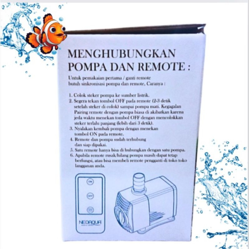NEO AQUA NR 104 REMOTE POMPA AQUARIUM KOLAM HIDROPONIK AIR MANCUR