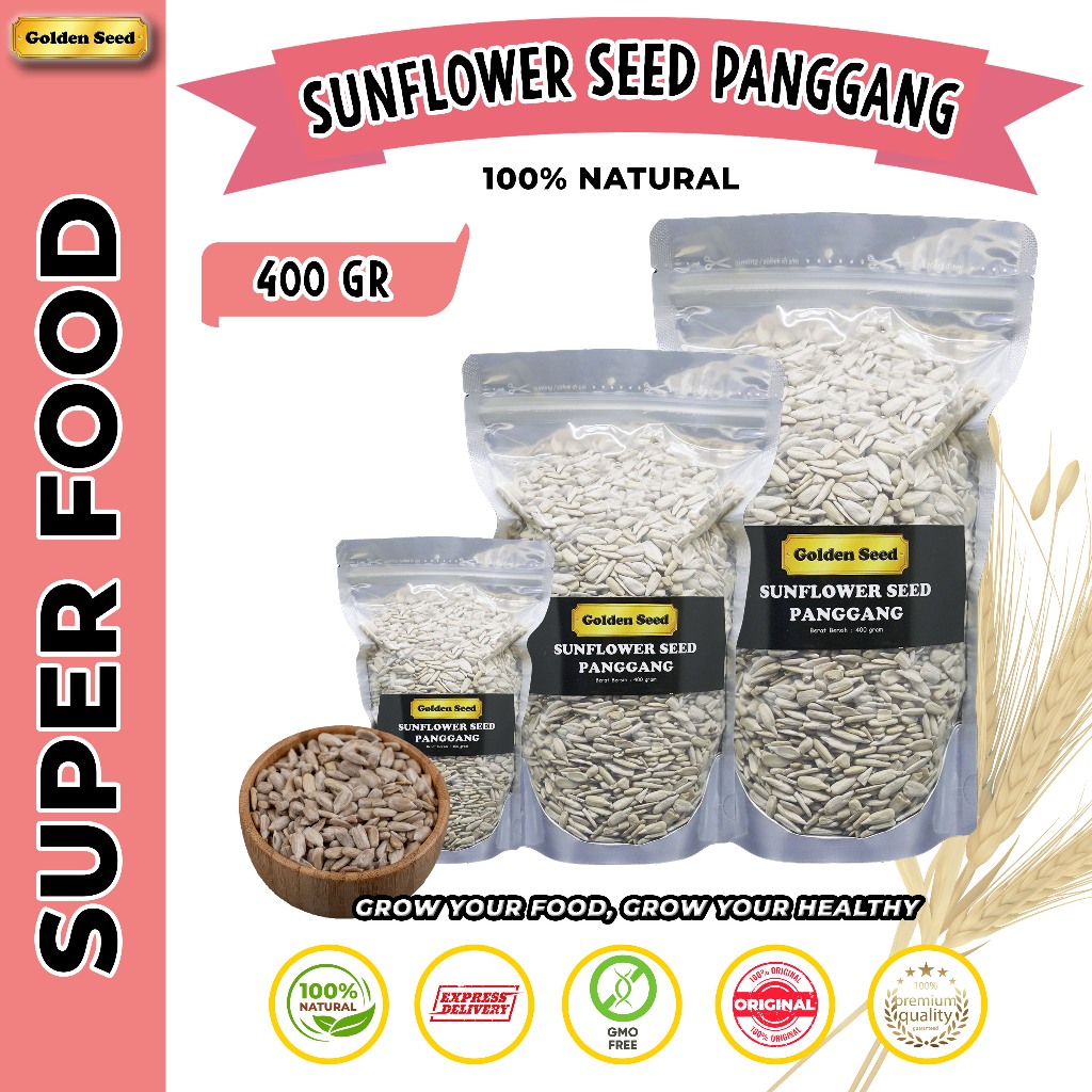 

SUNFLOWER SEED PANGGANG 400 GRAM PREMIUM - BIJI BUNGA MATAHARI ROASTED TANPA KULIT 400 GR