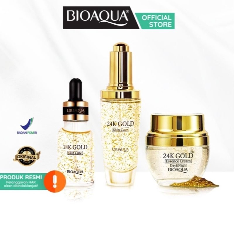 Bioaqua Cosmetics 24K Gold Facial Kit sets&packages 24K cream 50g +24K toner 100ml + 24K serum 30ml